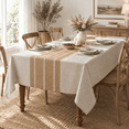 Rustic Waterproofton Blend Tablecloth Heavy Weight Embroidery Table ...