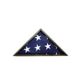 thumbnail image 1 of Rustic Weathered Grey Reclaimed Wood Triangle Wooden Display Flag Case, 1 of 2