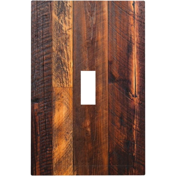 Rustic Weathered Wood Barn Wood Texture Print Decorative Light Switch Cover 1 Gang Single Toggle Device Electrical Faceplate Switchplates Decorator Outlet Wall Plate for Farmhouse Home Decor