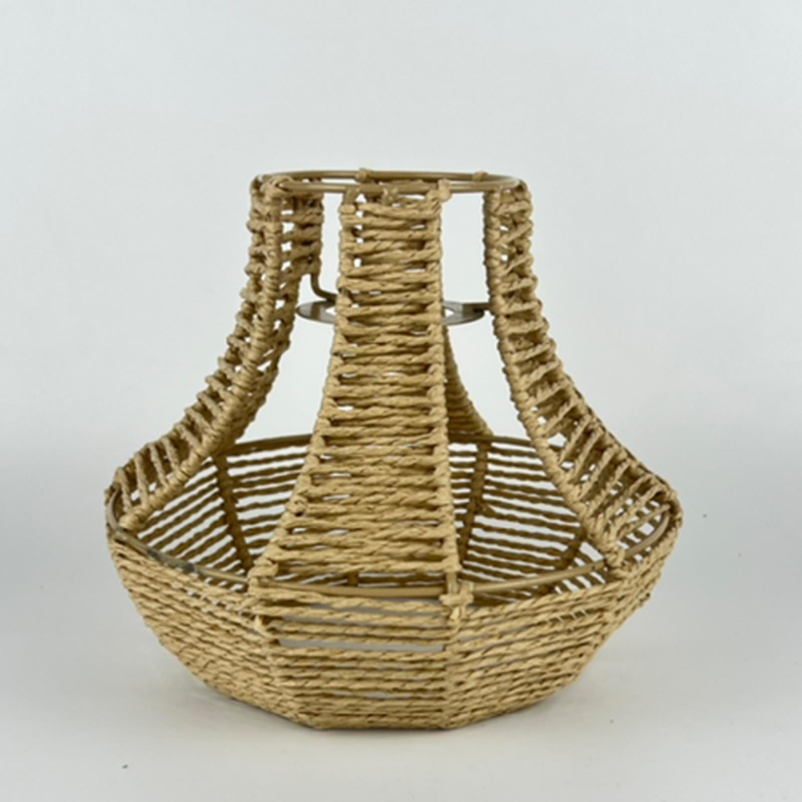 Rustic Weave Pendant Lamp Shade Paper Rope Lampshade Decoration for ...