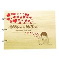 thumbnail image 1 of Rustic Wedding Couple Name Engraved Guest Book Personalized Wood Wooden Scrapbook, 1 of 6