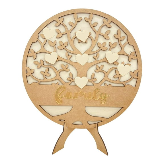 Rustic Wedding Guest Book with 30 Blank Hearts Decorative Frame Decoration Signatures Wishes Guestbook for Reception Decorations Anniversary Family