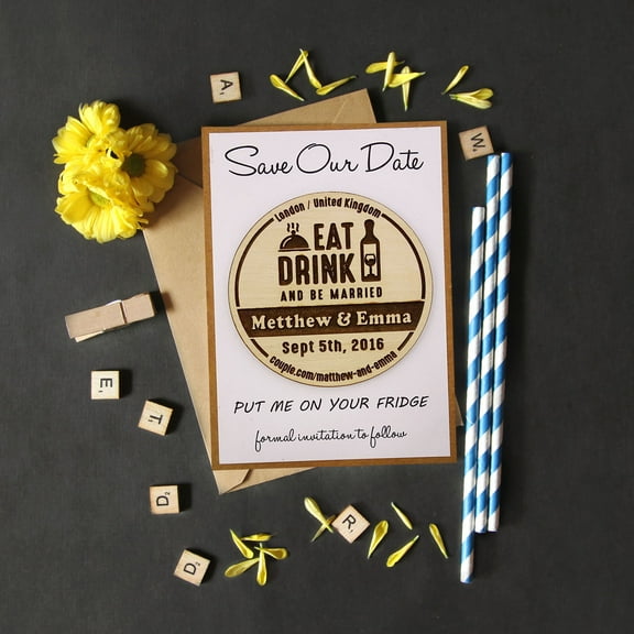 Rustic Wedding Save the Date Magnets Wooden Engraved Magnet 20 Personalized Wedding Announcement