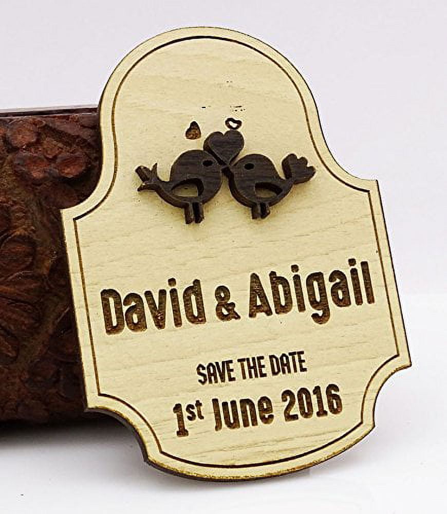 Rustic Wedding Save the Date Magnets Wooden Engraved Magnet 40 ...