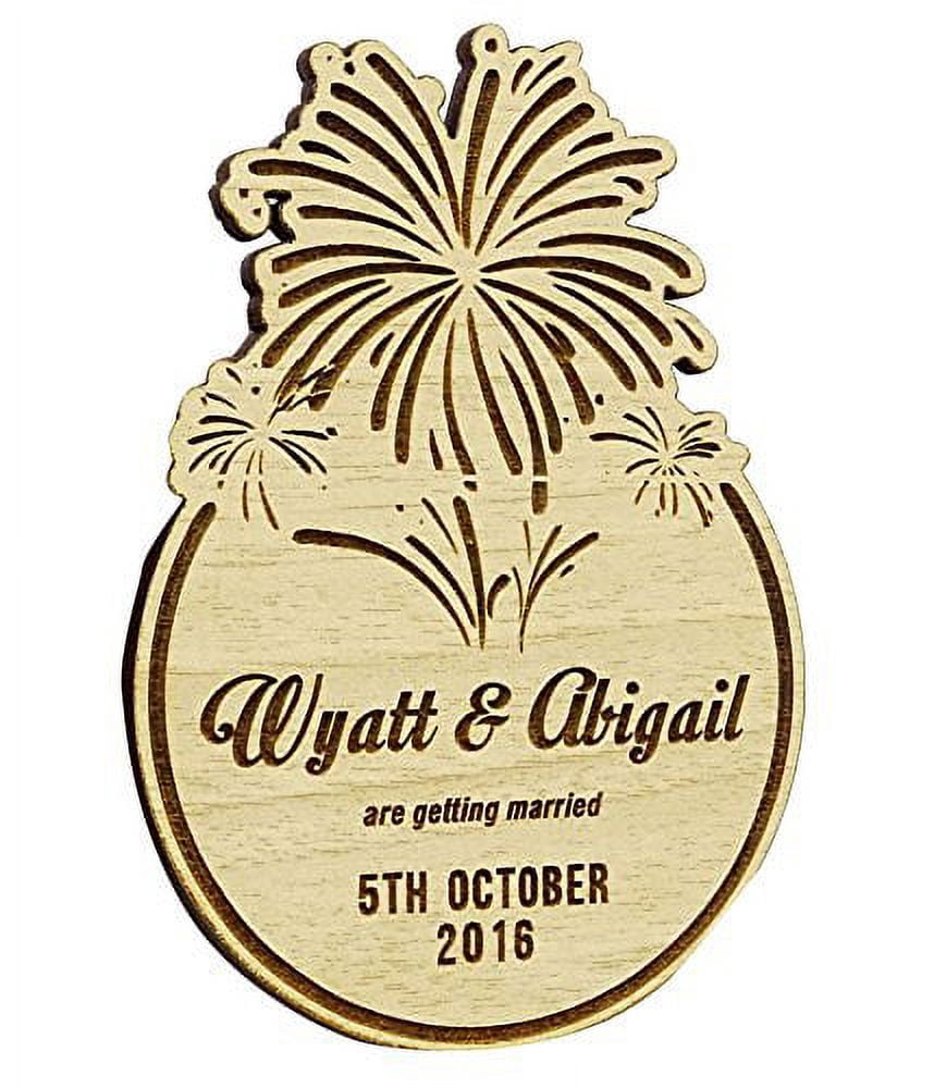 Rustic Wedding Save the Date Wooden Magnet 10 Custom Engraved Wooden Magnet Personalized Gift