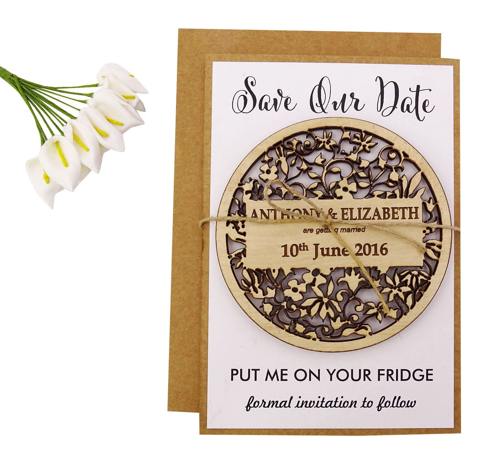 Rustic Wedding Save the Date Wooden Magnet 20 Custom Engraved Wooden ...
