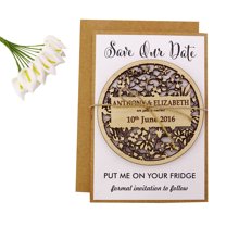 Rustic Wedding Save the Date Wooden Magnet 20 Custom Engraved Wooden Magnet Personalized Gift