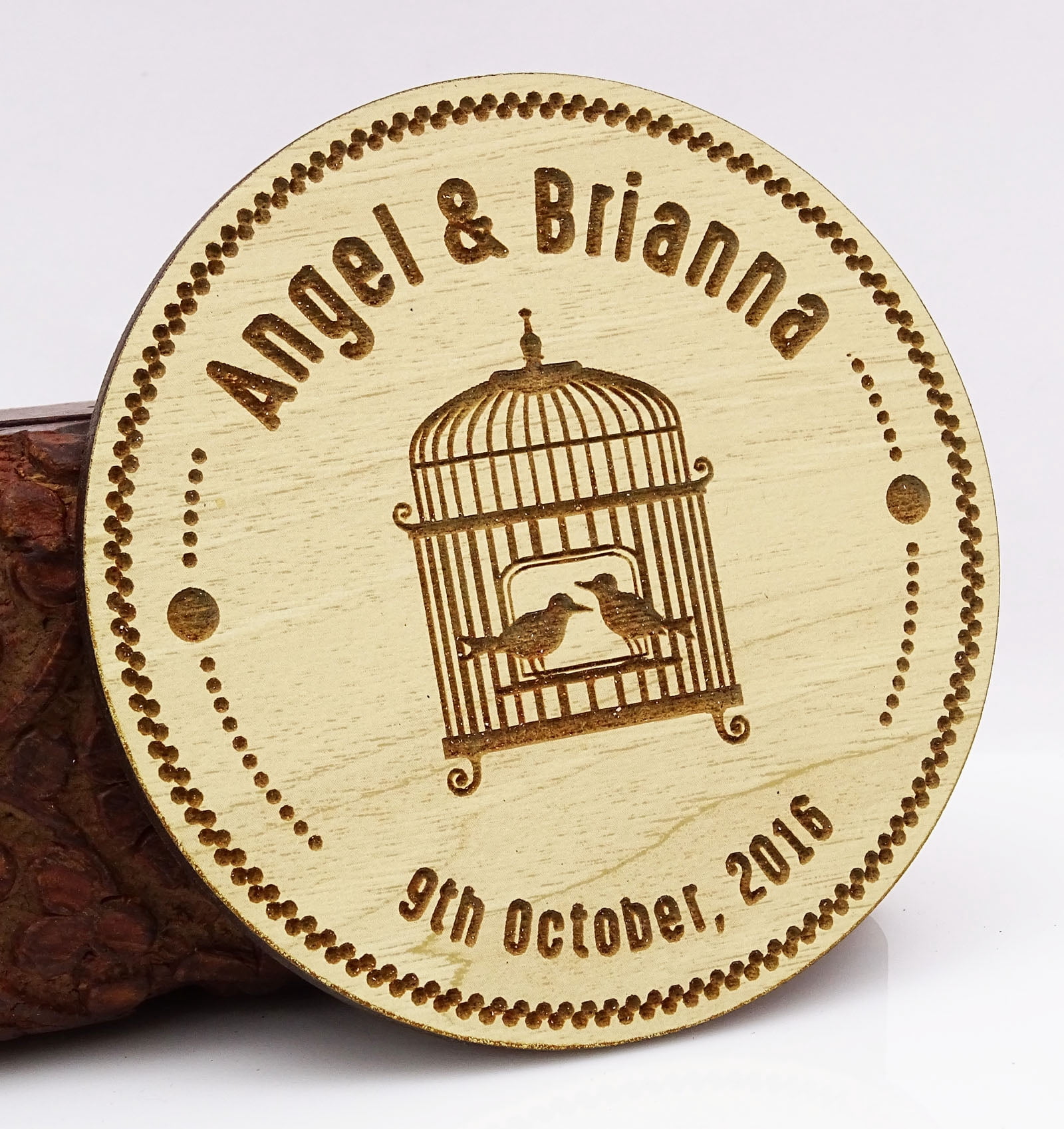 Rustic Wedding Save the Date Wooden Magnet 20 Custom Engraved Wooden ...