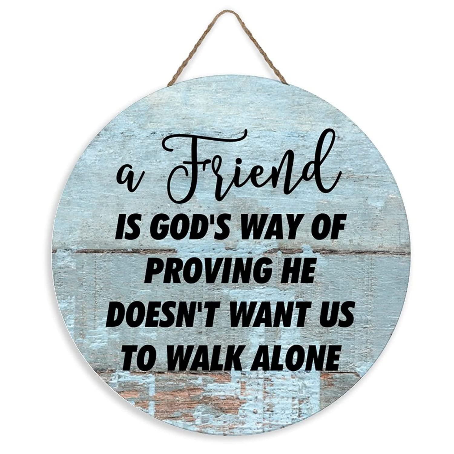 Targa In Latta Mvgges Con Frase Amicizia - A Friend Is God's Way... - Rustica 30,5x20,3 Cm Per Parete