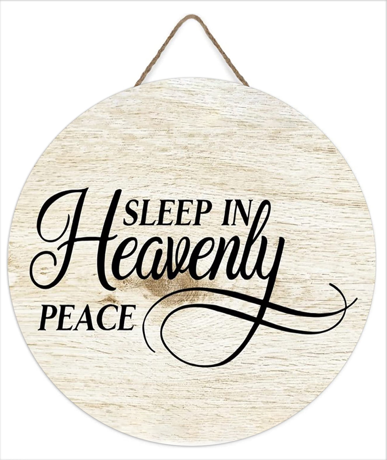 Rustic Welcome Sign Sleep in Heavenly Peace Welcome Front Door Round ...