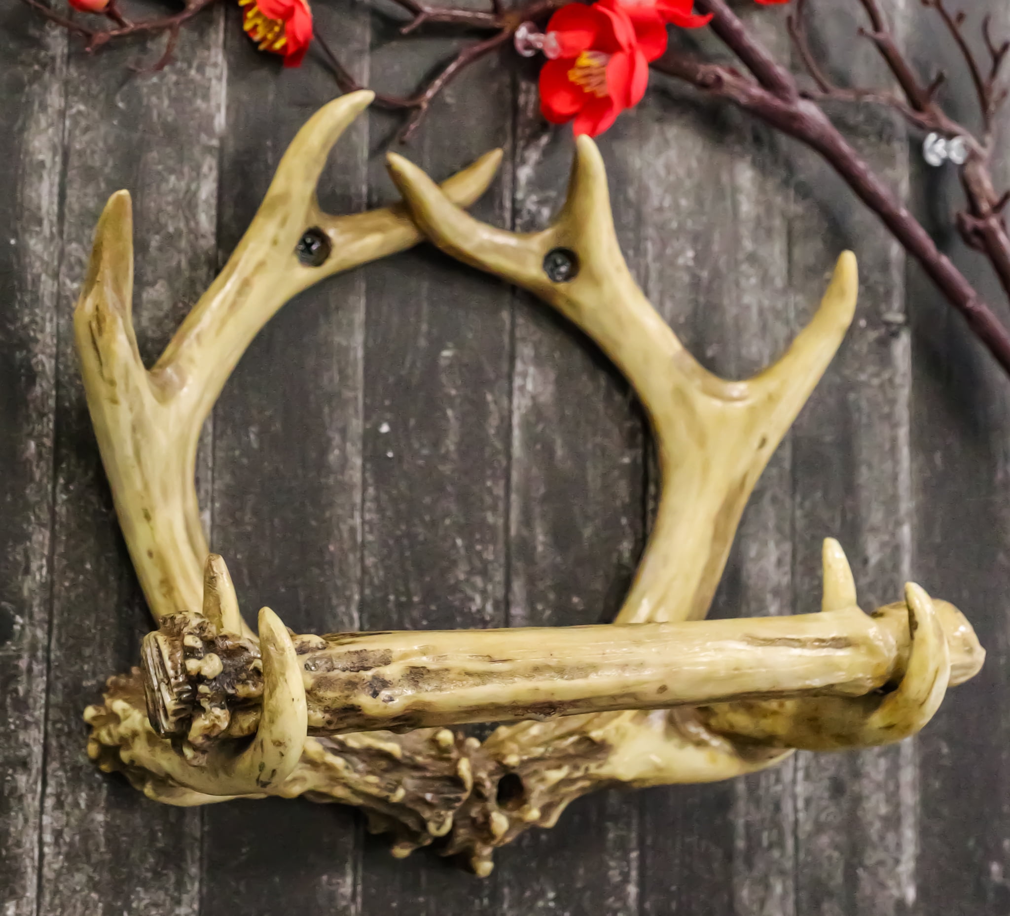 Rustic Brown Resin Deer Antler Toilet Paper Holder