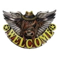 thumbnail image 1 of Rustic Western Angel Winged Cowboy Hat Cow Country Welcome Sign Wall Decor, 1 of 9