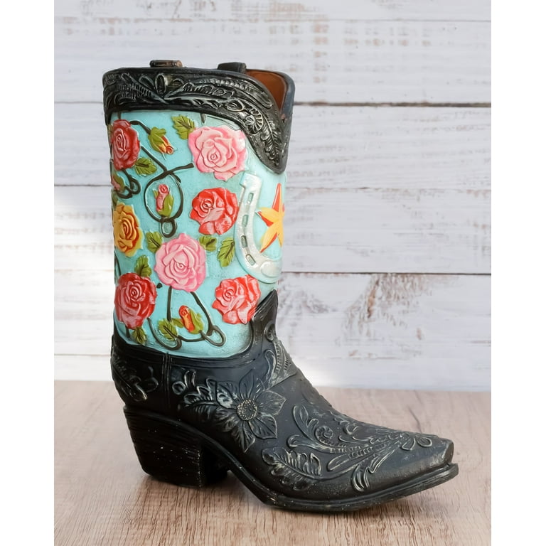 Black and turquoise cowgirl cheap boots