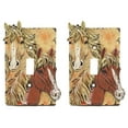 thumbnail image 1 of Rustic Western Chestnut Palomino Horses Single Toggle Switch Plate Cover 2pc Set, 1 of 5