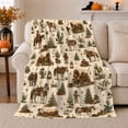 thumbnail image 1 of Rustic Western Christmas Frontier Holiday Cowboy, Festive Holiday Scene, Warm Flannel Blanket for Ranch House and Living Room, Horse Lovers Christmas Gift, Rustic Home Decor, 1 of 9