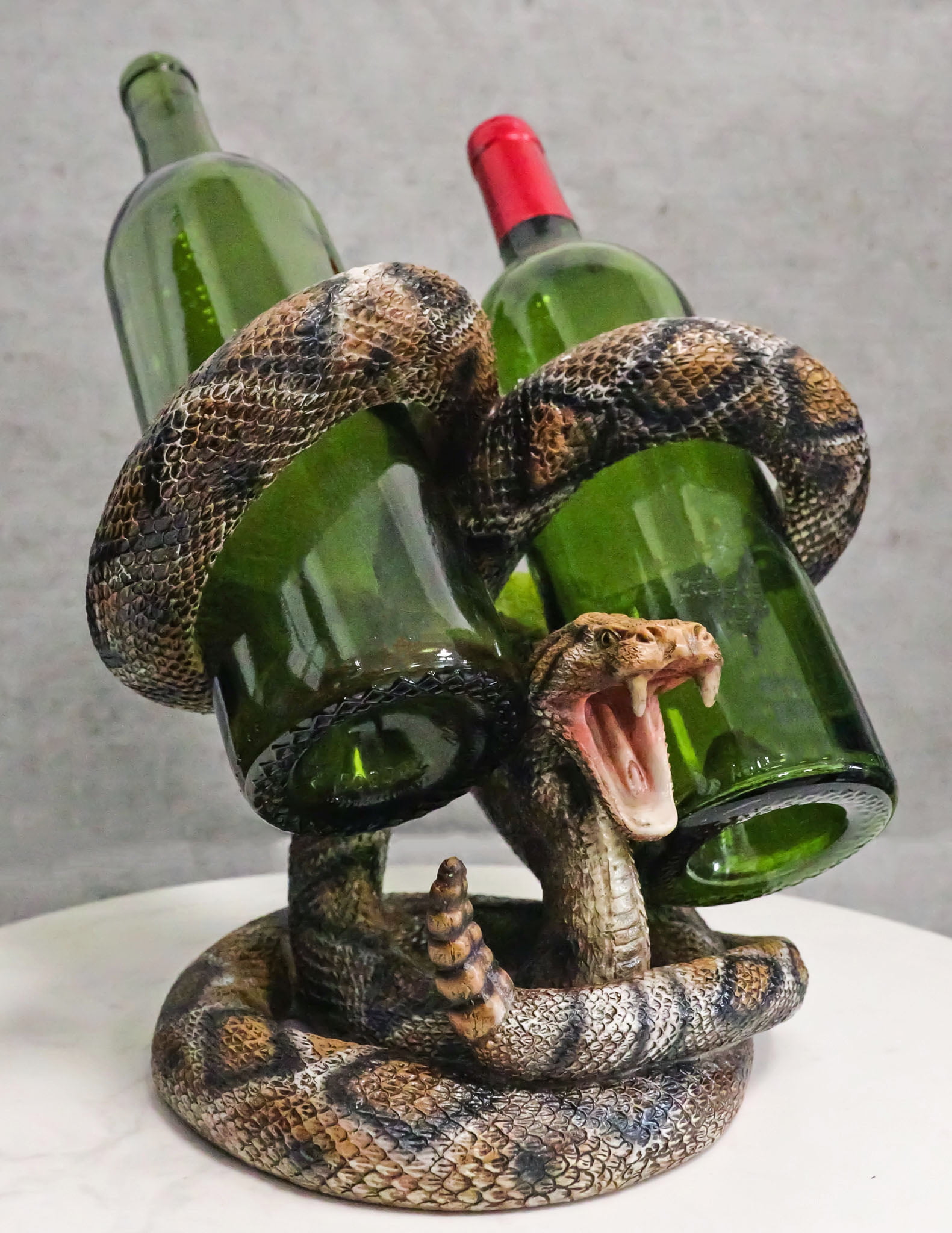 Rustic Western Coiled Diamondback Rattlesnake Snake Double Wine Bottles Holder Walmart