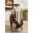 thumbnail image 1 of Rustic Western Country Chestnut Horse Horseshoe Spring Barrel Toothpick Holder, 1 of 10