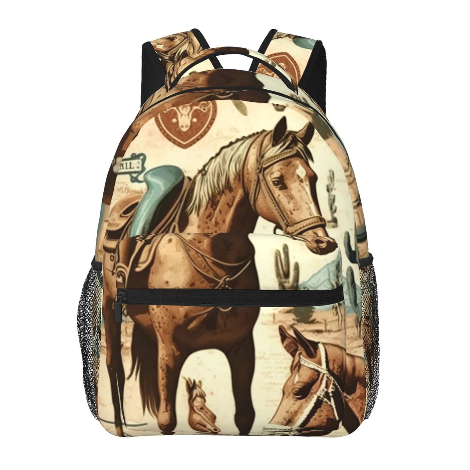 Rustic Western Country Cowboy Horse Vintage Backpack Casual College Bag ...
