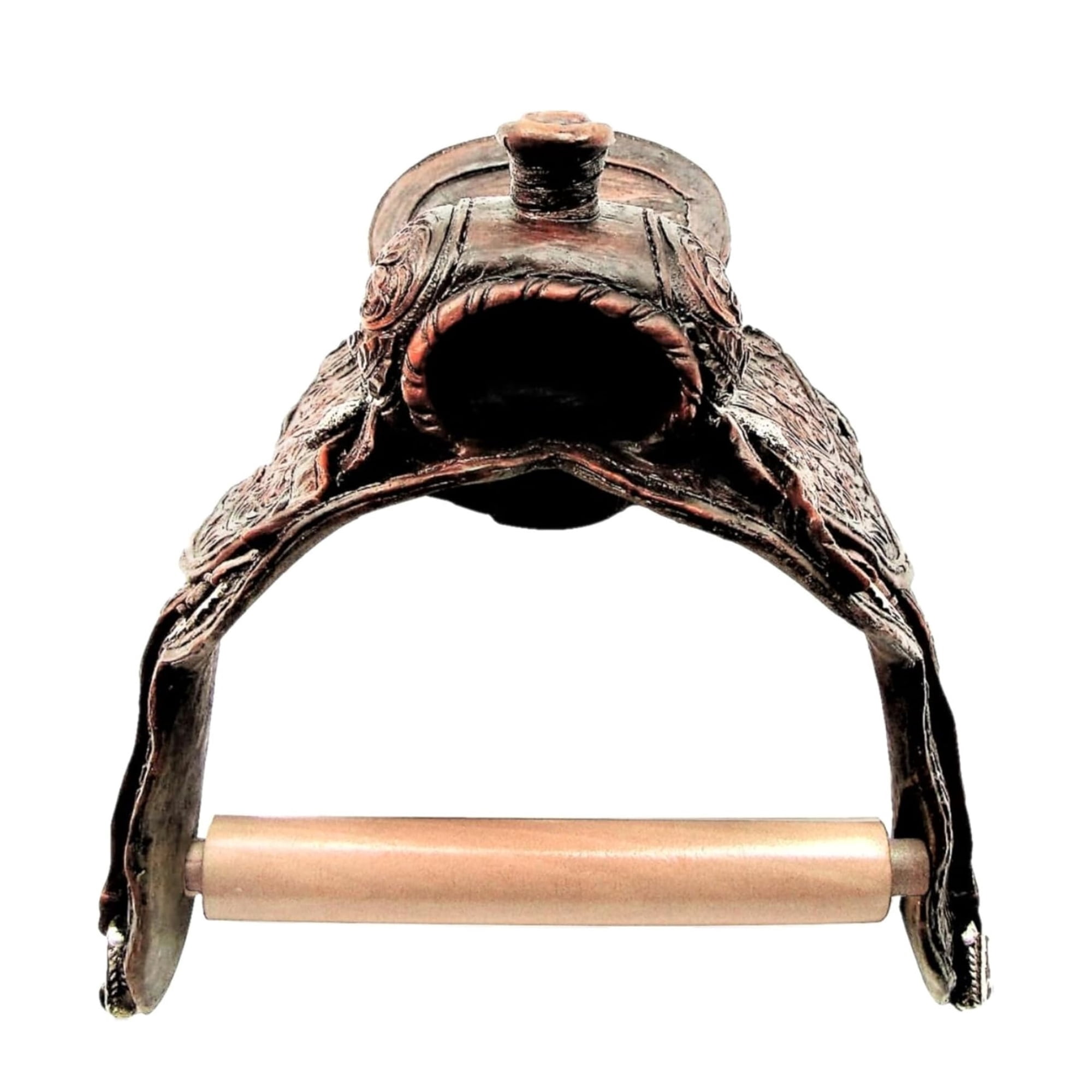 Rustic Resin Western Style Decorative Saddle Toilet Tissue Paper Roll Holder Dispenser Wall Mounted