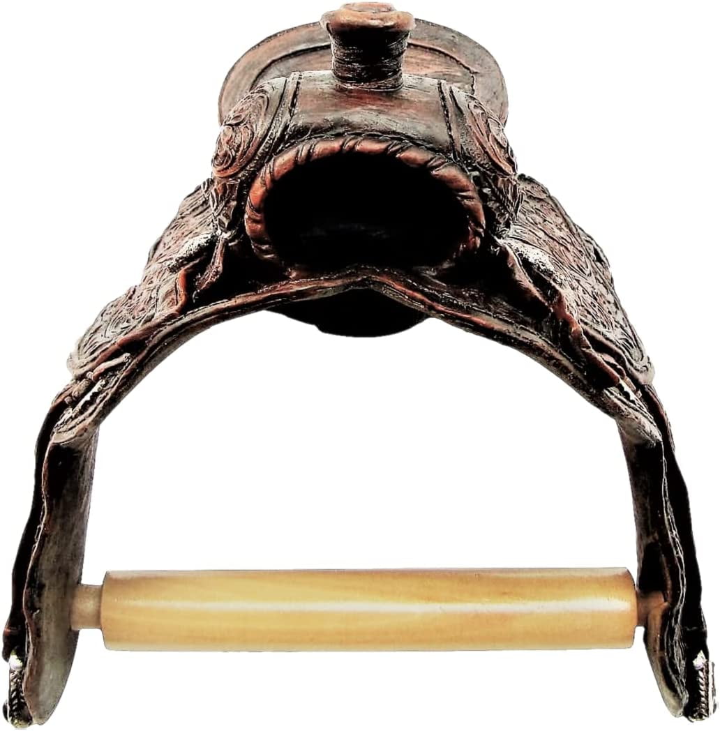 Rustic Brown Resin Saddle Wall Mounted Toilet Paper Holder