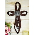 thumbnail image 1 of Rustic Western Cowboy Faux Tooled Leather Ribbon Belt Buckle Concho Wall Cross, 1 of 7
