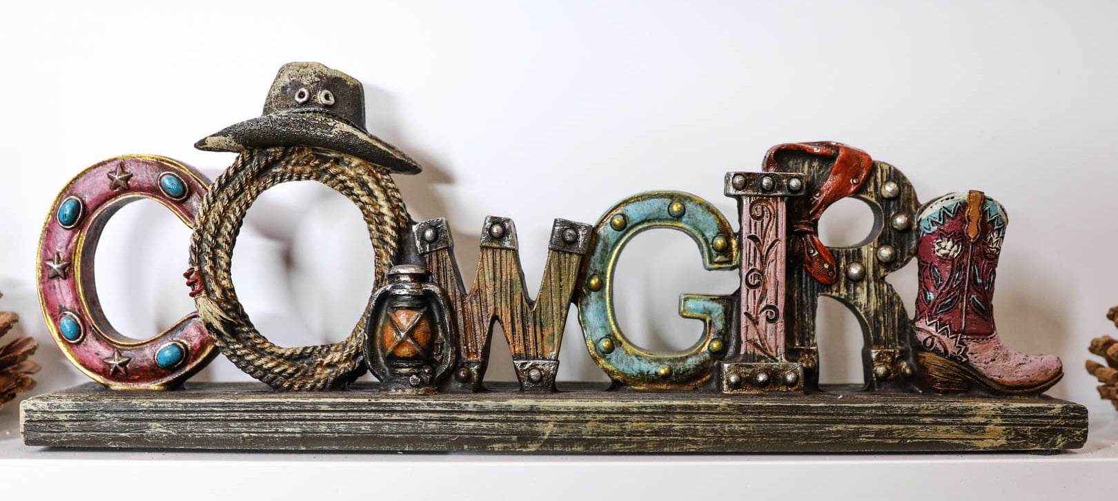 Rustic Western Cowgirl Sign Ropes Hat Horseshoe Faux Barnwood Desktop  Plaque - Walmart.com, image size:1620x726