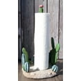thumbnail image 1 of Rustic Western Desert Forest Saguaro Cactus Cacti Paper Towel Holder Stand Decor, 1 of 9