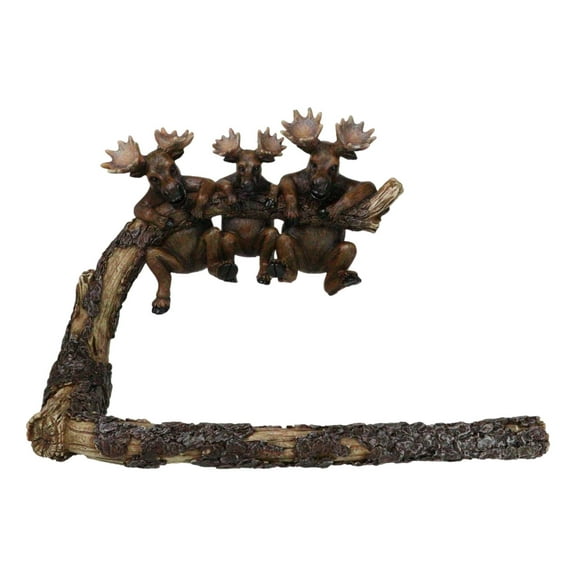 Rustic Western Elk Moose Hanging On Tree Branch Wall Hand Towel Holder Bar