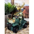 thumbnail image 1 of Rustic Western Elk Moose With Captured Man Hunter Driving ATV Car Figurine, 1 of 9