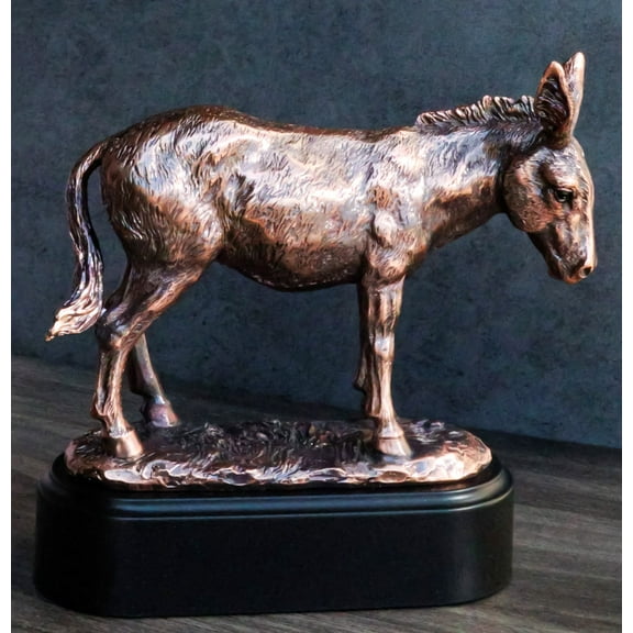 Rustic Western Farmhouse Ass Donkey Mule Electroplated Bronze Resin Figurine