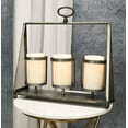 thumbnail image 1 of Rustic Western Farmhouse Galvanized Metal Triple Pillar Candleholder Trapezium, 1 of 5