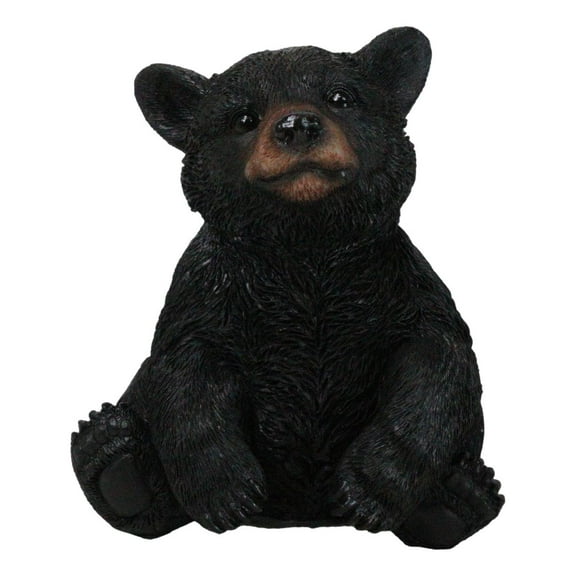 Rustic Western Forest Wonders Sitting Baby Black Bear Cub Whimsical Figurine