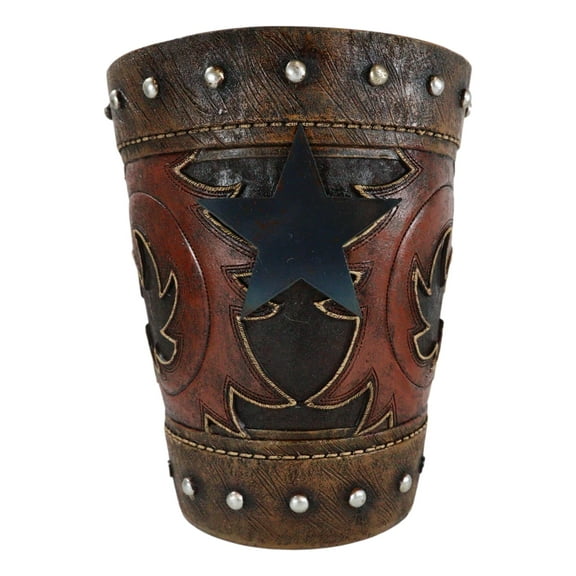 Rustic Western Lone Star Cowboy Country Bootcut Dry Waste Basket Trash Bin