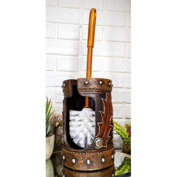 Rustic Western Lone Star Cowboy Country Bootcut Toilet Brush Scrub and Base Set
