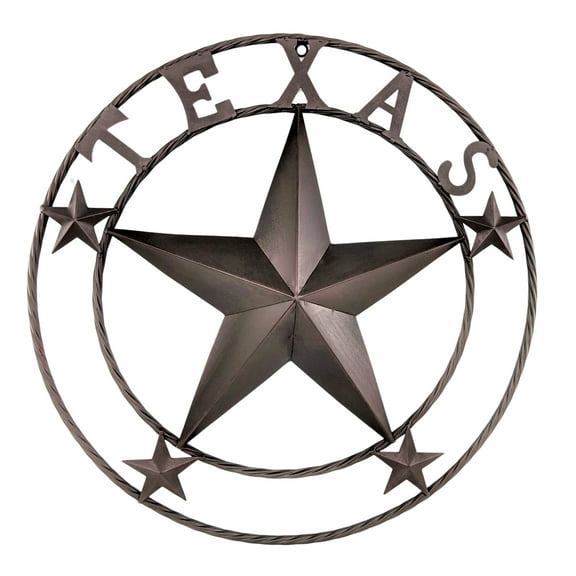 Texas Star 24" Metal Wall Hanging Decoration - Rustic Western Wall Sculpture Texas Pride Home Décor, Rustic Wall Art for Living Room, Cowboy & Western Decor, Metal Texas Star Wall Art