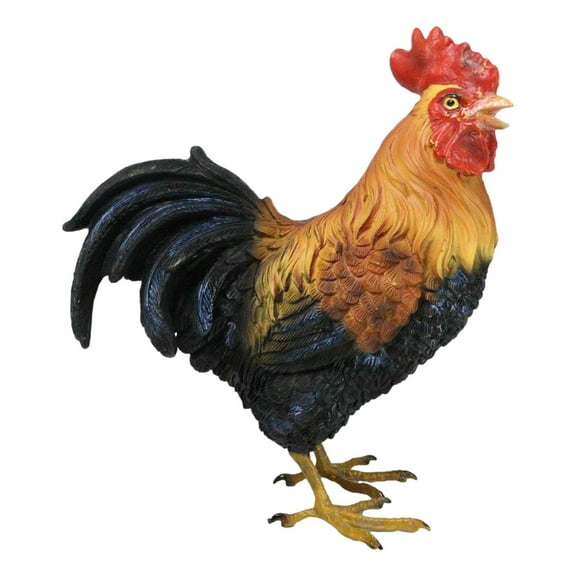 Rustic Western Proud Country Chicken Rooster In Stately Pose Figurine 8"Tall