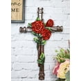 thumbnail image 1 of Rustic Western Romantic Red Roses Vine Roman Spike Nails Decorative Wall Cross, 1 of 9
