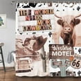 thumbnail image 1 of Rustic Western Shower Curtain, Funny Highland Cow Cattle Desert Cactus Farmhouse Bathroom Curtains, Cute Farm Animal Bath Curtain Accessories with Hooks 48X70IN, 1 of 5