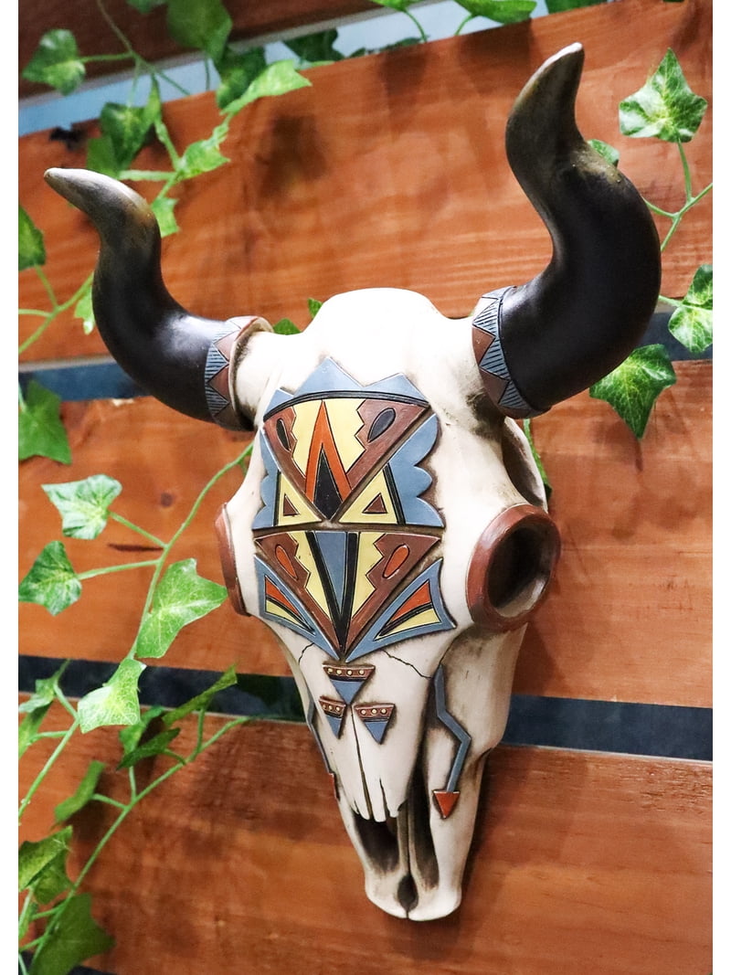 Rustic Western Southwest Vector Arrows Tiki Art Bison Bull Cow