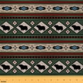 thumbnail image 1 of Rustic Western Southwestern Aztec Fabric By The Yard,Upholstery Fabric,Mexican Decorative Fabric,Farmhouse Bull Pattern Indoor Outdoor Fabric,Green Red,3 Yards, 1 of 5