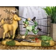 thumbnail image 1 of Rustic Western Stag Deer Standing By Hunter Trapped In Barbed Wires Figurine, 1 of 9