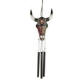 thumbnail image 1 of Rustic Western Star Colorful Texas Flag Floral Pattern Bull Cow Skull Wind Chime, 1 of 10
