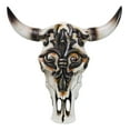 thumbnail image 1 of Rustic Western Tooled Fleur De Lis French Lily Emblem Cow Skull Wall Decor, 1 of 8