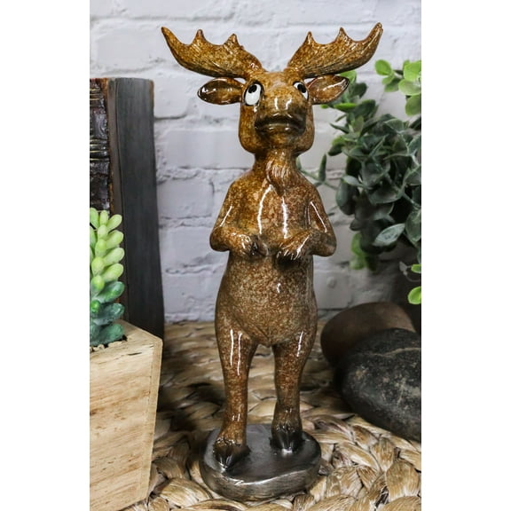 Rustic Western Whimsical Innocent Bull Moose Elk Deer Standing Figurine Decor