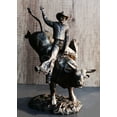 thumbnail image 1 of Rustic Western Wild Rodeo Bull Rider Cowboy On Bucking Bull Decorative Statue, 1 of 10