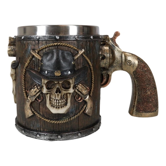 Rustic Western Wild West Captain Sheriff Cowboy With Cow Skull Coffee Mug Cup