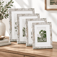 Rustic Picture Frame Set Rustic White 9x12 Solid Wood Picture Frames for Tabletop and Wall Mount ...