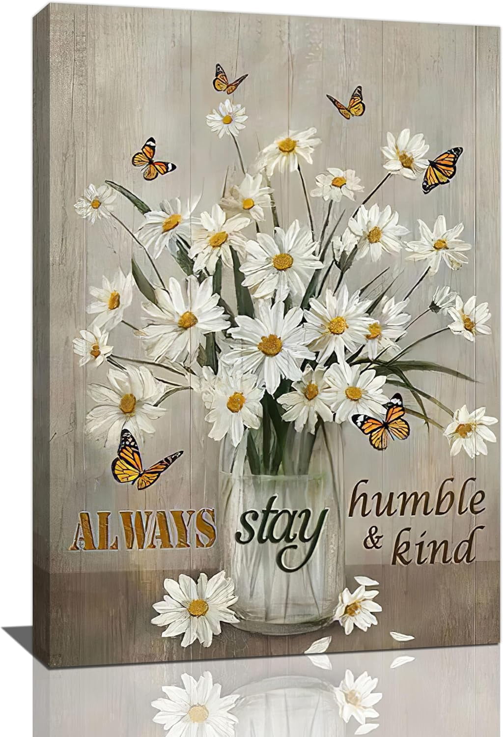 Rustic White Daisy Wall Art Vintage Vase Daisy Flower Pictures Wall ...