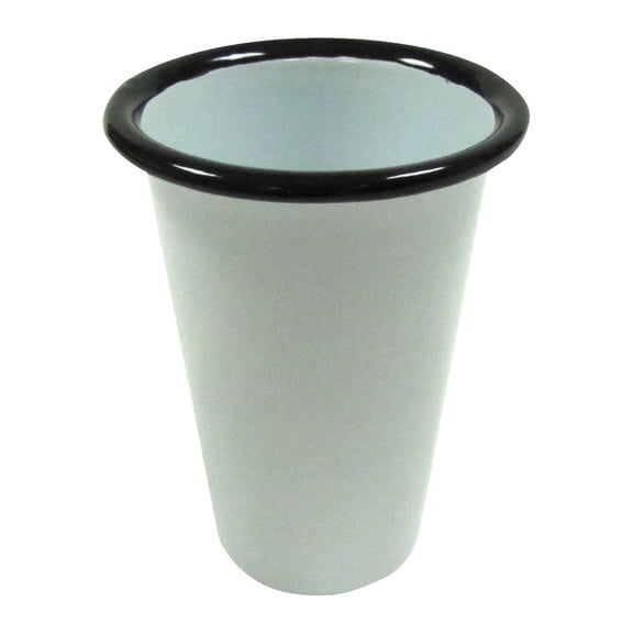 Rustic White Enamel Water Cup Vintage Outdoor Camp Drinking Tumbler Country Kitchen Decor