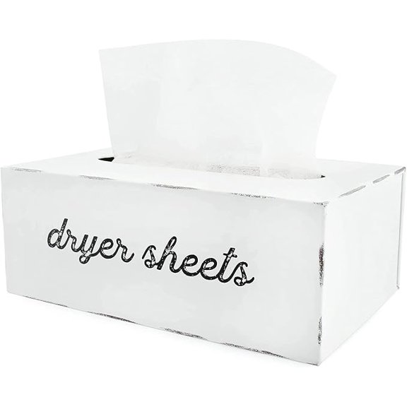 Rustic White Fabric Dryer Sheet Dispenser